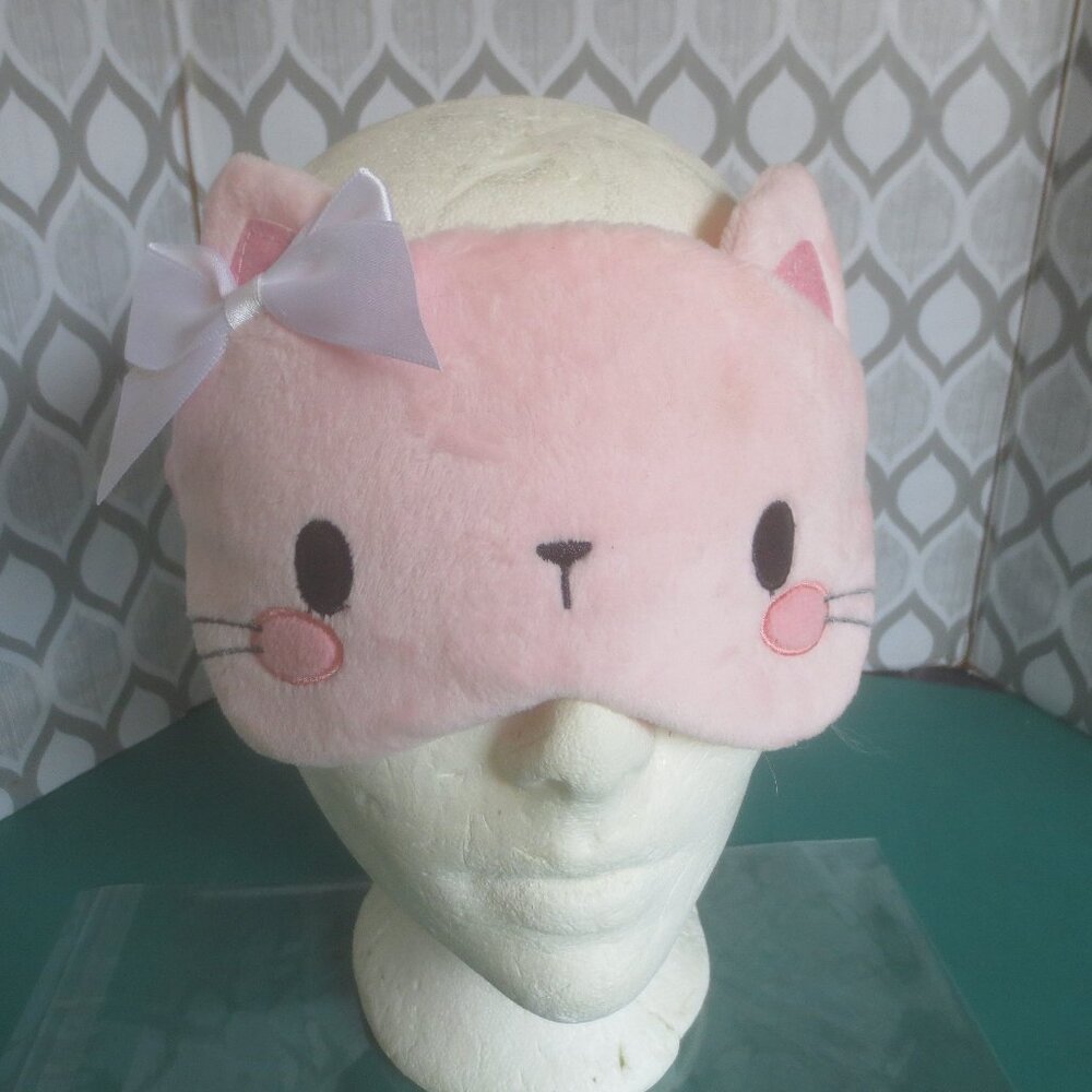 Brand New Pink Kitty Sleep Eye Cover. Plush velour for the ultimate comfort.